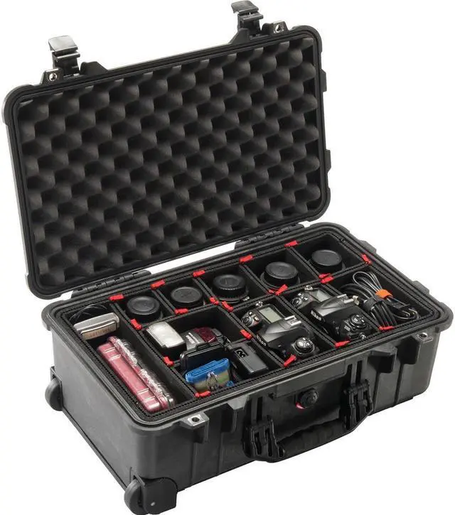 Alt view image 8 of 13 - Pelican 1510TP Carry-On Case with TrekPak Divider System, Black #015100-0050-110
