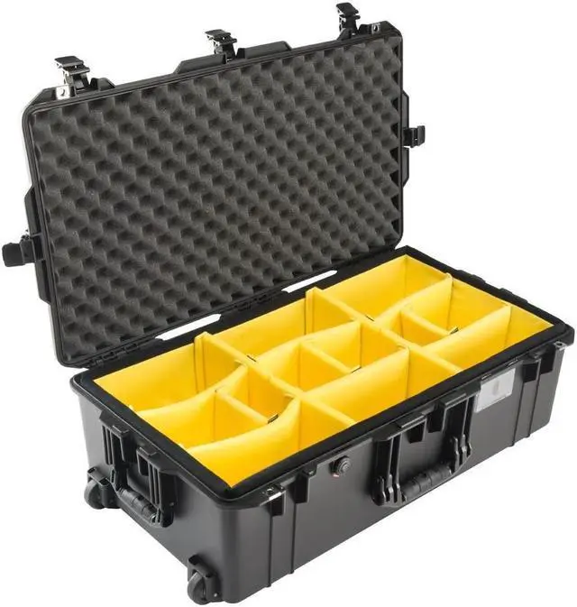 Alt view image 4 of 6 - Pelican 1615WD Air Wheeled Check-In Case with Padded Dividers, Black