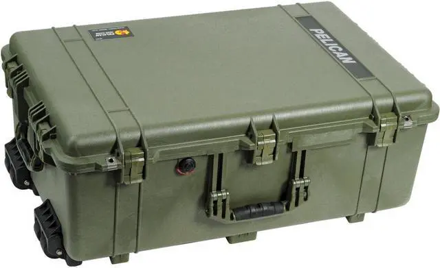 Alt view image 5 of 7 - Pelican 1650 Large Crushproof Wheeled Dry Case, 30.75x20.5x11.6in, OD Green Case