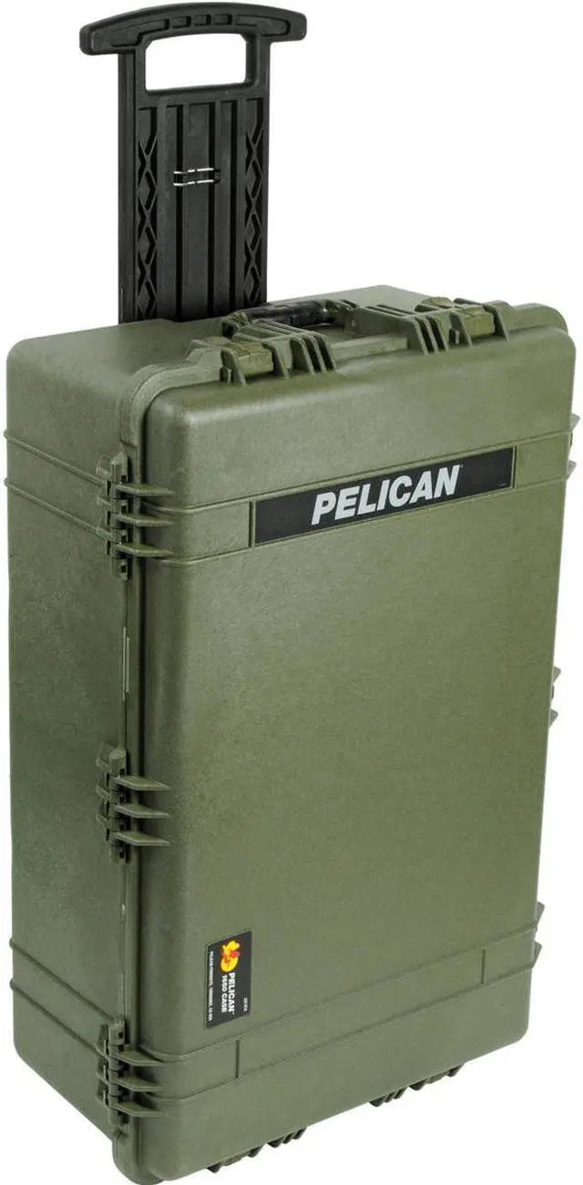Alt view image 7 of 7 - Pelican 1650 Large Crushproof Wheeled Dry Case, 30.75x20.5x11.6in, OD Green Case