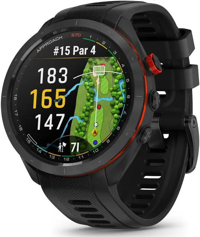 Alt view image 4 of 18 - Garmin Approach S70, 47mm, Premium GPS Golf Watch, Black