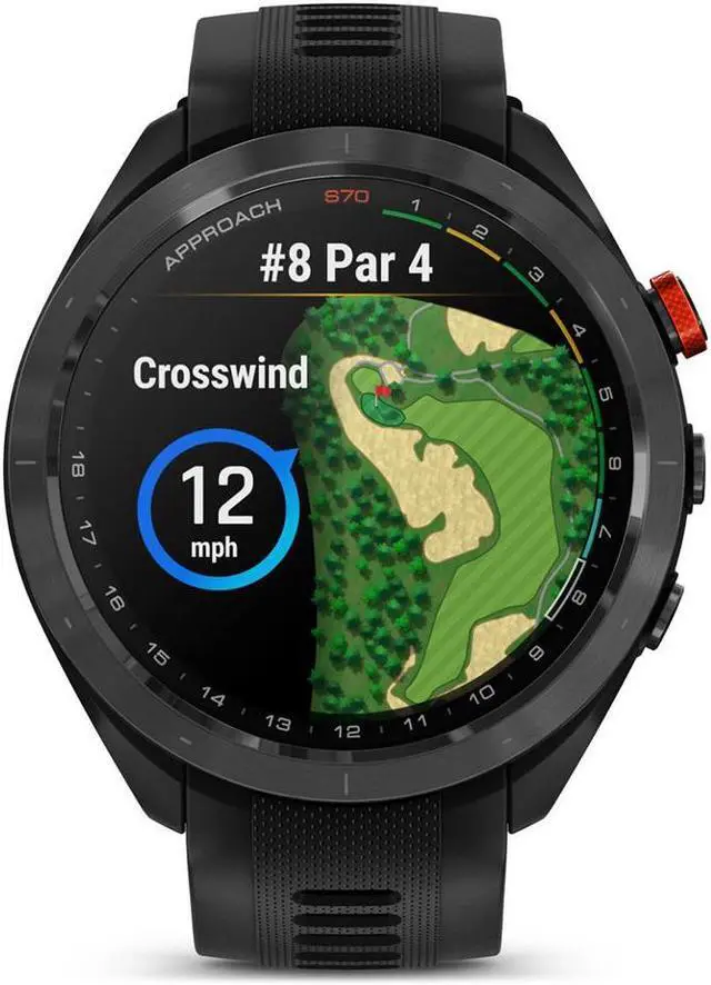 Alt view image 6 of 18 - Garmin Approach S70, 47mm, Premium GPS Golf Watch, Black