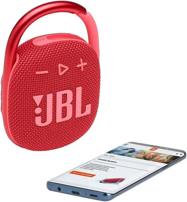 Alt view image 17 of 19 - JBL Clip 4 Portable Bluetooth Waterproof Speaker (Red)