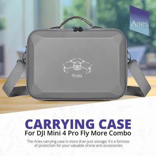 Alt view image 4 of 7 - Aries Carrying Case for DJI Mini 4 Pro Drone and RC-N2 Controller, Gray