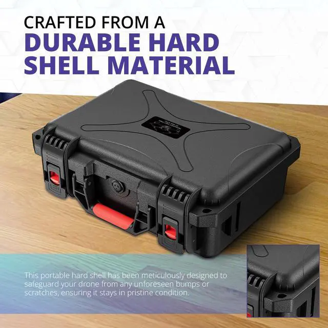 Alt view image 4 of 7 - Aries Waterproof Hard Shell Carrying Case for DJI Mini 4 Pro Drone, Black