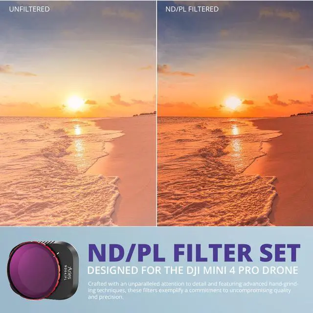 Alt view image 3 of 7 - Aries ND/PL Filter Set for DJI Mini 4 Pro Drone, 4-Pack