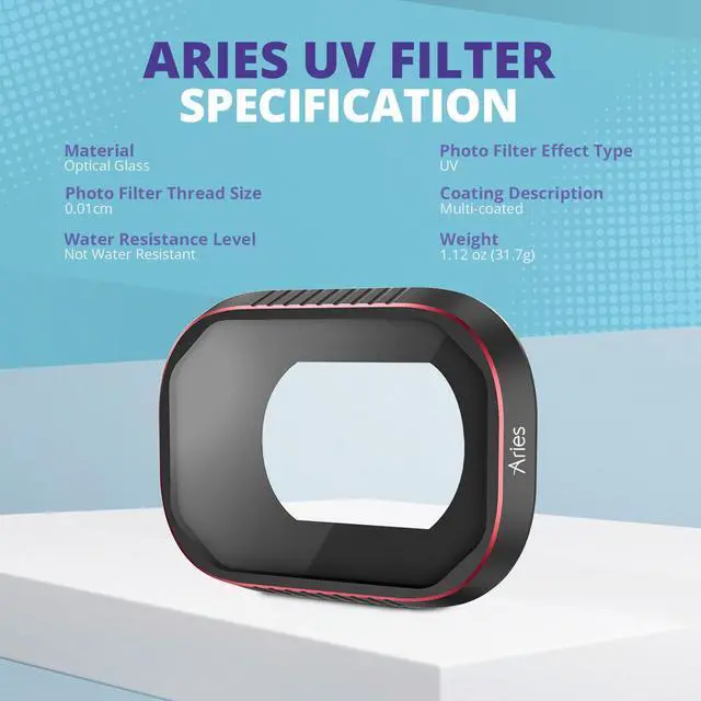 Alt view image 7 of 7 - Aries UV Filter for DJI Mini 4 Pro Drone