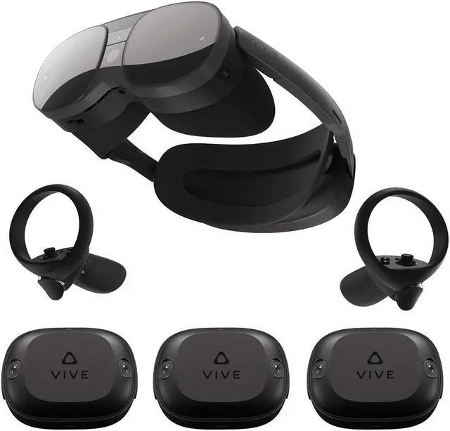 Main image of HTC VIVE XR Elite VR Headset, Bundle with VIVE Ultimate Tracker 3+1 Kit