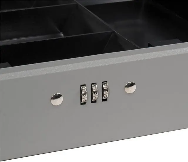 Alt view image 12 of 13 - 12 Inch Gray Cash Box with Combination Lock