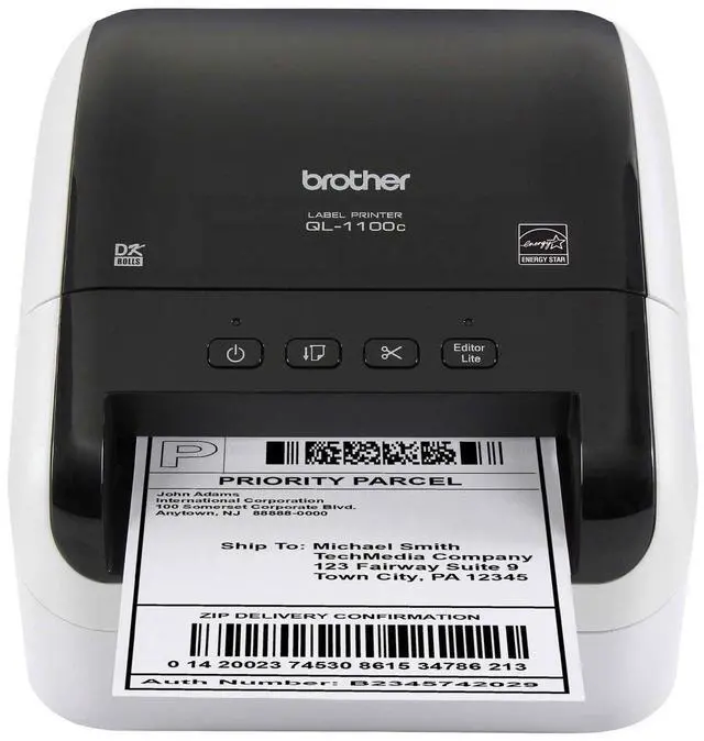 Alt view image 10 of 18 - Brother QL-1100C Desktop Direct Thermal Printer Monochrome Label Print USB