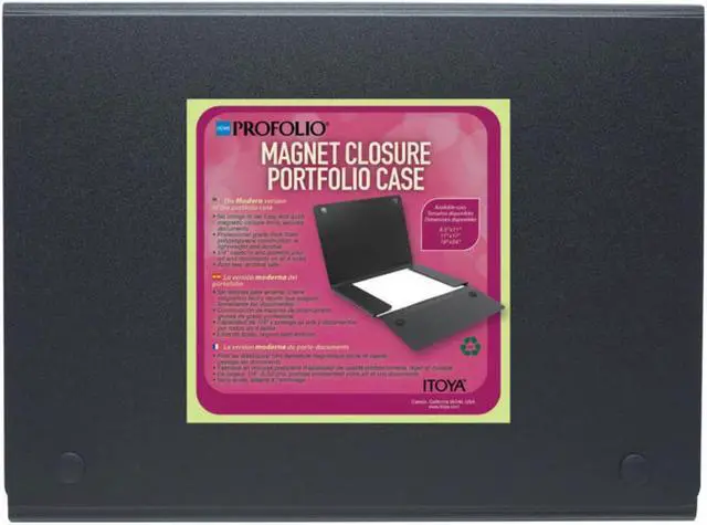 Alt view image 2 of 6 - Itoya ProFolio Magnet Closure Folio Case, 11x17" Art Size, Black #MG-1117BK