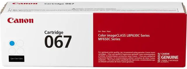 Alt view image 9 of 9 - Canon 067 Cyan Standard Yield Toner Cartridge (5101C001) imageCLASS MF656Cdw, MF654Cdw, MF653Cdw, LBP633Cdw, LBP632Cdw