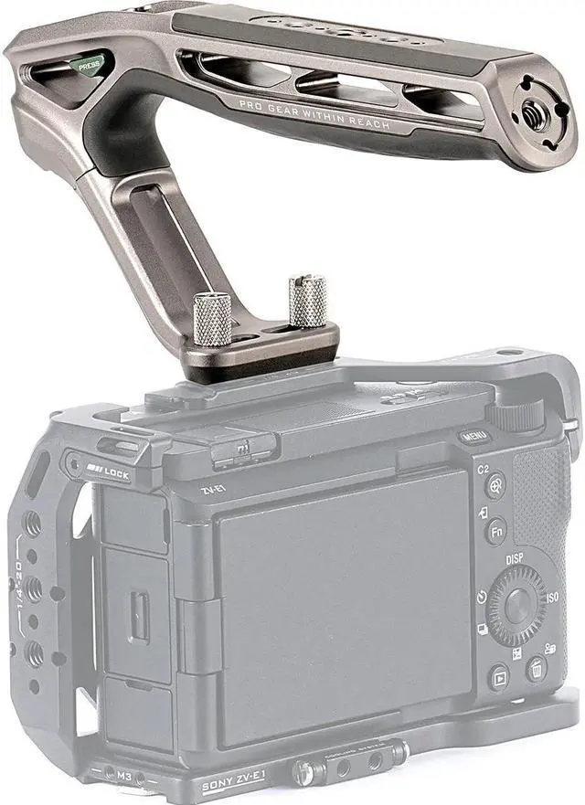 Alt view image 5 of 7 - Tilta Xeno Top Handle with Dual 1/4"-20 Thumbscrews, Titanium Gray