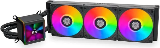 Alt view image 8 of 14 - LIAN LI Galahad II LCD 360 Black Liquid Cooler - GA2ALCD36B