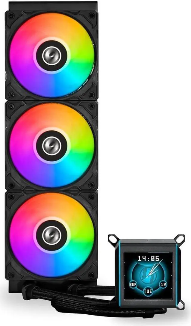 Alt view image 9 of 14 - LIAN LI Galahad II LCD 360 Black Liquid Cooler - GA2ALCD36B