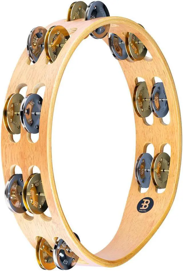 Alt view image 5 of 10 - MEINL Recording-Combo Wood Tambourine Two Rows Dual Alloy Jingles Super Natural