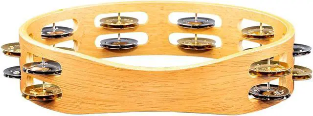 Alt view image 7 of 10 - MEINL Recording-Combo Wood Tambourine Two Rows Dual Alloy Jingles Super Natural