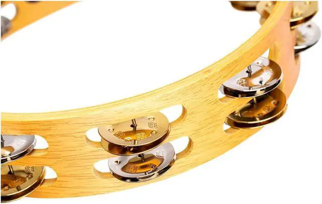 Alt view image 9 of 10 - MEINL Recording-Combo Wood Tambourine Two Rows Dual Alloy Jingles Super Natural