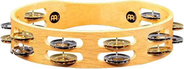Alt view image 8 of 10 - MEINL Recording-Combo Wood Tambourine Two Rows Dual Alloy Jingles Super Natural