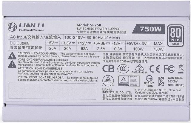 Alt view image 15 of 15 - LIAN LI SP 750W,  White color , Performance SFX Form Factor Power Supply - SP750W
