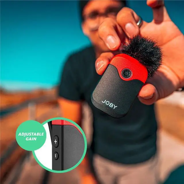 Alt view image 8 of 9 - JOBY Wavo AIR Omnidirectional Wireless Lavalier Kit, Black/Red #JB01737