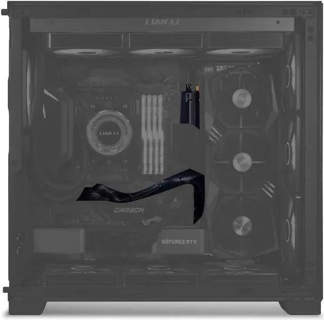 Alt view image 14 of 15 - LIAN LI Premium PCI-E 16X 4.0 Black Extender Riser Cable 600 mm , Black Color ---PW-PCI-4-60X