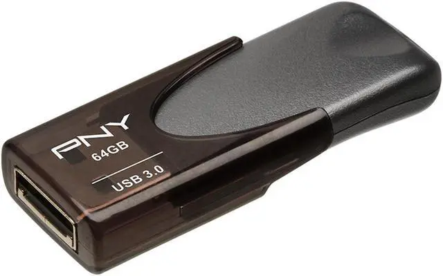 Alt view image 4 of 11 - PNY - Elite Turbo Attache 4 64GB USB 3.0 Type A Flash Drive - Black/Gray