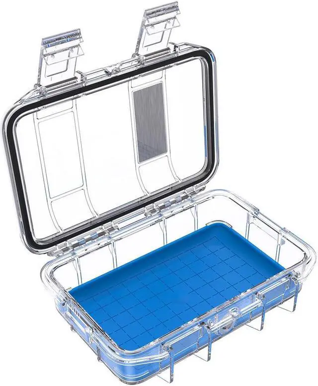 Alt view image 3 of 4 - Pelican M40 Waterproof Hard Micro Case, Small, Clear/Blue #M400-0260-100