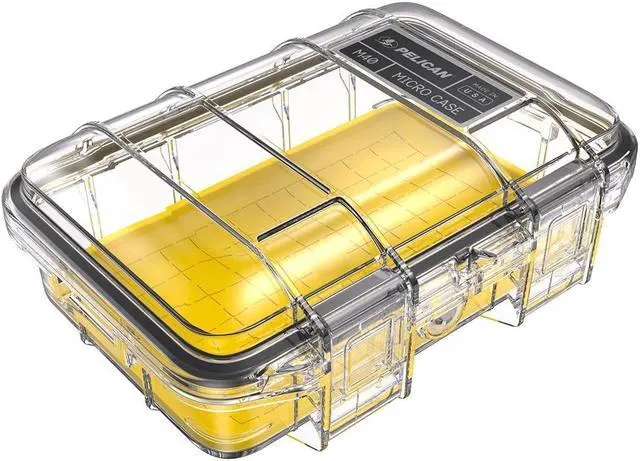 Main image of Pelican M40 Waterproof Hard Micro Case, Small, Clear/Yellow #M400-0270-100