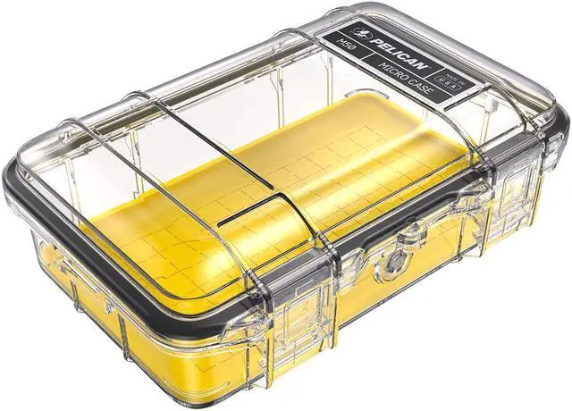 Main image of Pelican M50 Waterproof Hard Micro Case, Medium, Clear/Yellow #M500-0270-100