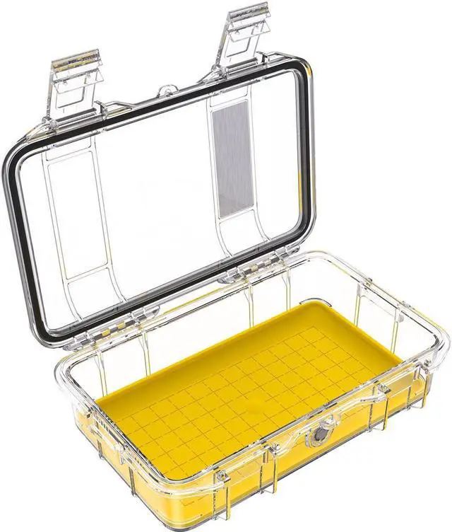 Alt view image 3 of 4 - Pelican M50 Waterproof Hard Micro Case, Medium, Clear/Yellow #M500-0270-100