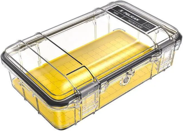 Main image of Pelican M60 Waterproof Hard Micro Case, Large, Clear/Yellow #M600-0270-100