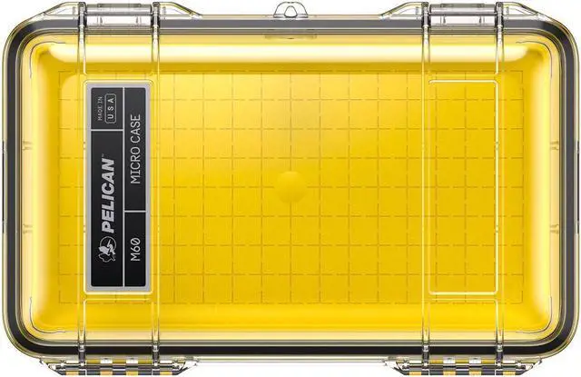 Alt view image 2 of 4 - Pelican M60 Waterproof Hard Micro Case, Large, Clear/Yellow #M600-0270-100