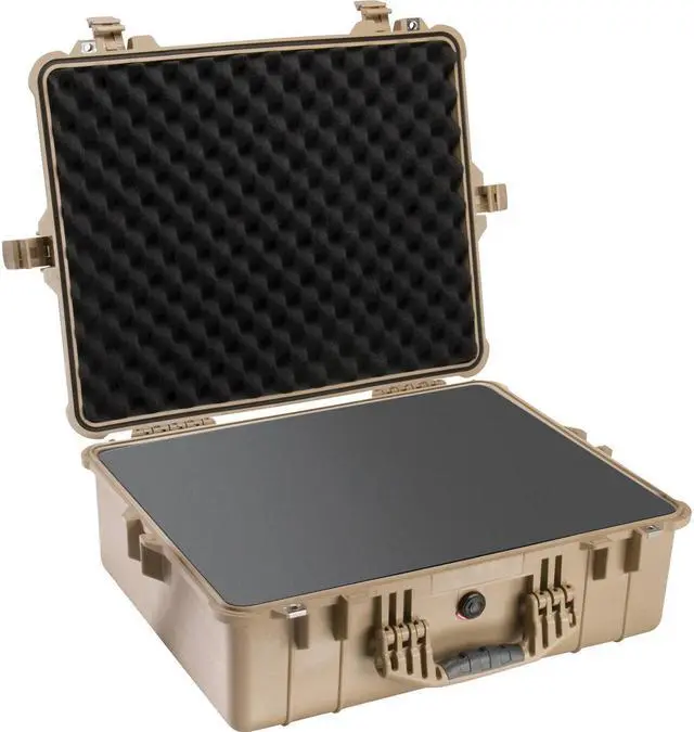 Alt view image 6 of 6 - Pelican 1600 Protector Pressurized 24x19x8in Case, Desert Tan w/Foam