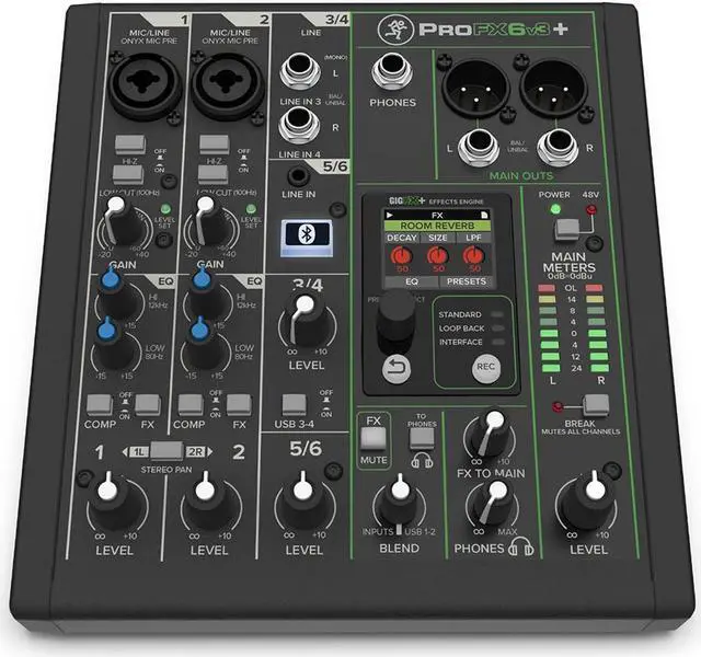 Main image of Mackie ProFX6v3+ 6-Channel Analog Mixer with Enhanced FX, USB Recording Modes and Bluetooth