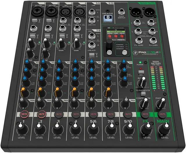 Alt view image 7 of 11 - Mackie ProFX10v3+ 10-Channel Analog Mixer with Built-In FX, USB Recording, and Bluetooth