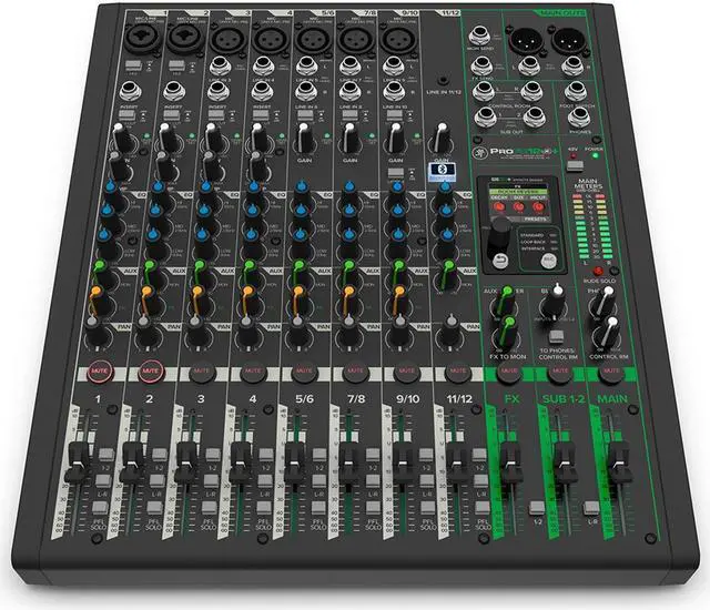 Alt view image 6 of 10 - Mackie ProFX12v3+ 12-Channel Analog Mixer with Built-In FX, USB Recording, and Bluetooth