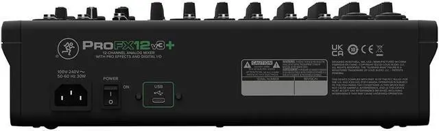 Alt view image 10 of 10 - Mackie ProFX12v3+ 12-Channel Analog Mixer with Built-In FX, USB Recording, and Bluetooth