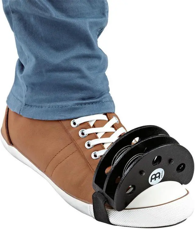 Alt view image 9 of 9 - Meinl FJS2S-BK Foot Tambourine Steel Jingles, Black