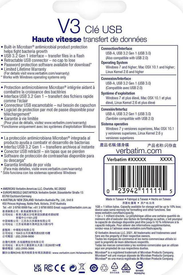 Alt view image 17 of 18 - 256GB V3 USB 3.0 FLASH DRIVE