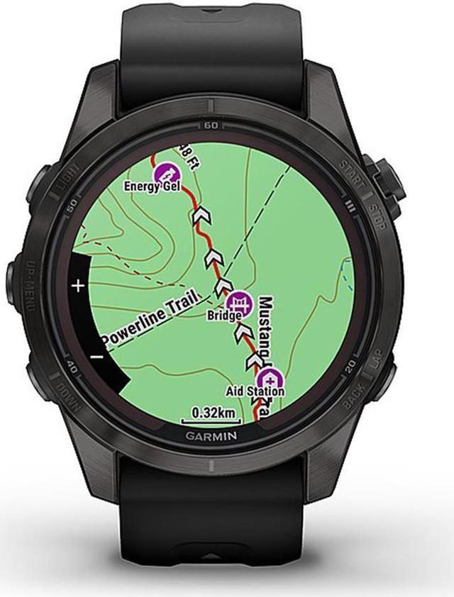 Alt view image 5 of 10 - Garmin fenix 7S Pro – Sapphire Solar Edition, Carbon Gray DLC Titanium with Black Band | Solar Charging GPS Smart Watch 010-02776-10