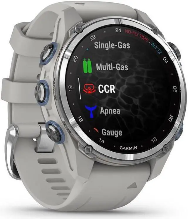 Alt view image 2 of 7 - Garmin Descent Mk3 Dive 43mm GPS Smart Watch, Stainless Steel,Gray Silicone Band