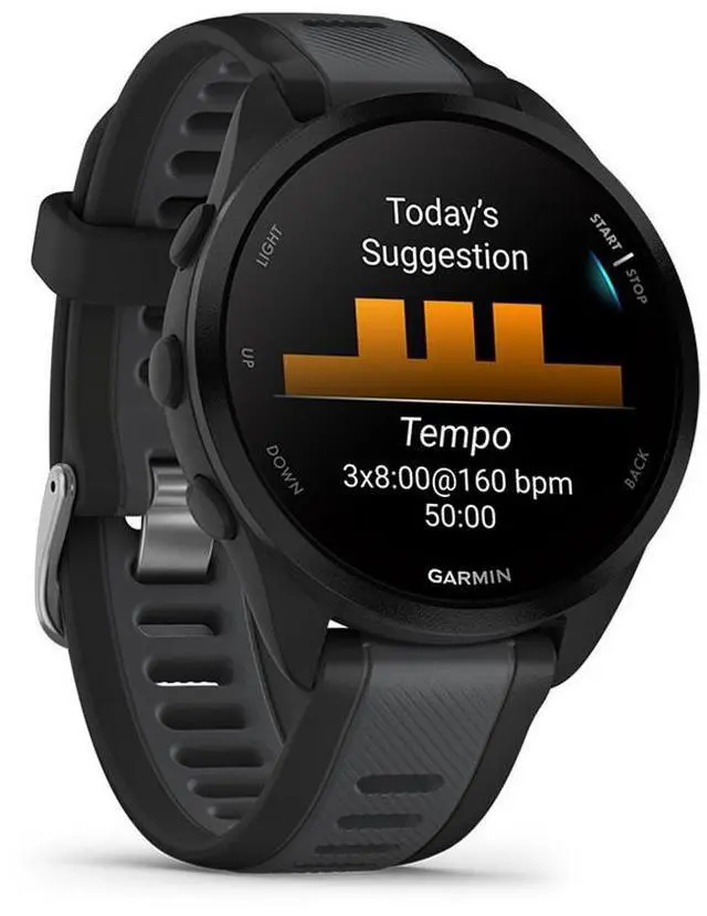 Alt view image 3 of 8 - Garmin Forerunner 165 Music, Black/Slate Grey | GPS Running Smart Watch 010-02863-30
