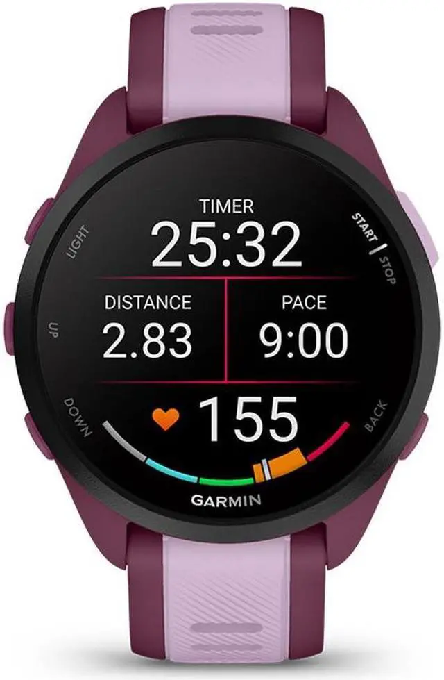 Alt view image 2 of 10 - Garmin Forerunner 165 Music, Berry/Lilac | GPS Running Smart Watch 010-02863-33