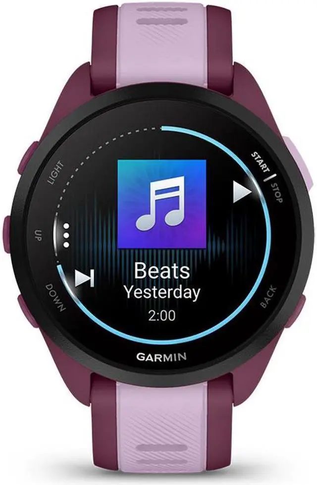 Alt view image 4 of 10 - Garmin Forerunner 165 Music, Berry/Lilac | GPS Running Smart Watch 010-02863-33