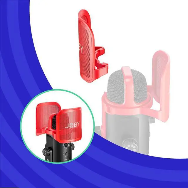 Alt view image 2 of 5 - JOBY Pop Filter for Wavo POD Condenser Microphone, Red #JB01800