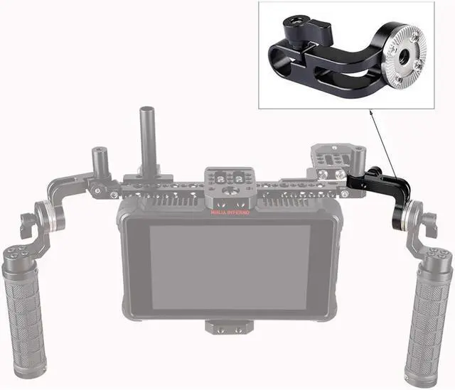 Alt view image 6 of 6 - CAMVATE ARRI Rosette Mount M6 Female Thread Adapter with 15mm Rod Clamp