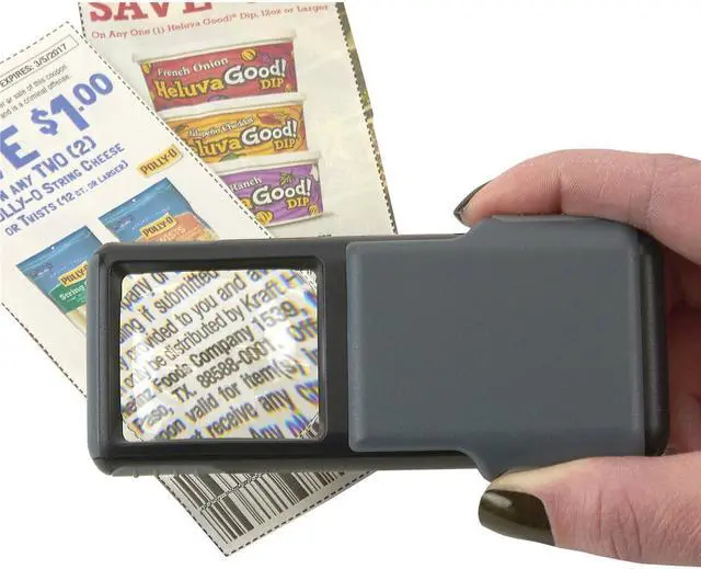 Alt view image 9 of 12 - CARSON PO-55 5x slide-out led magnifier with protective sleeve