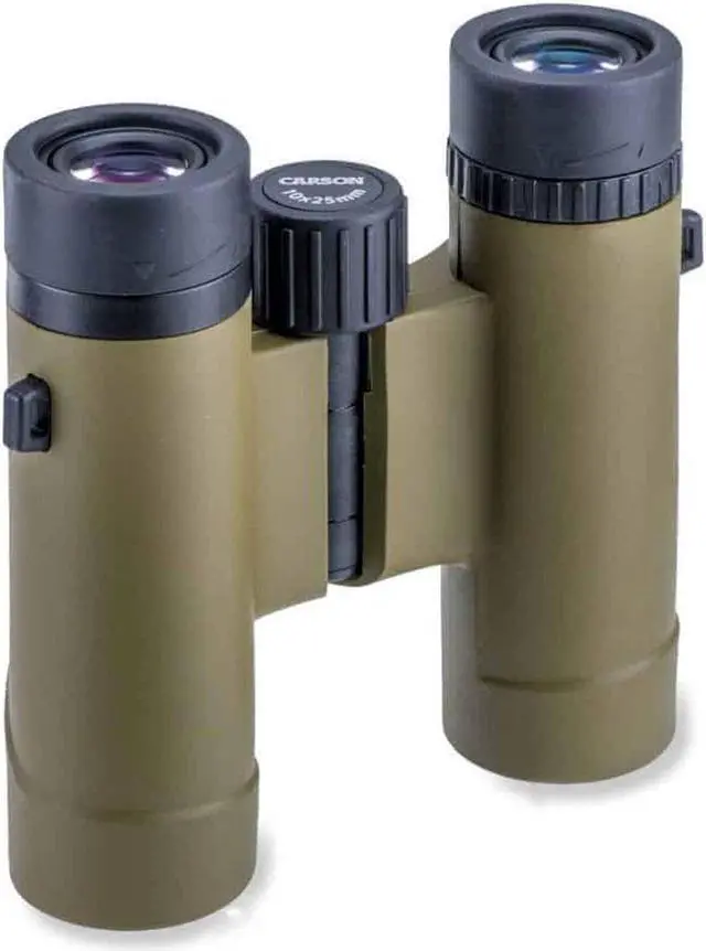 Alt view image 3 of 8 - Carson Stinger 10x25mm Compact and Lightweight Binoculars (HW-025),Olive Green