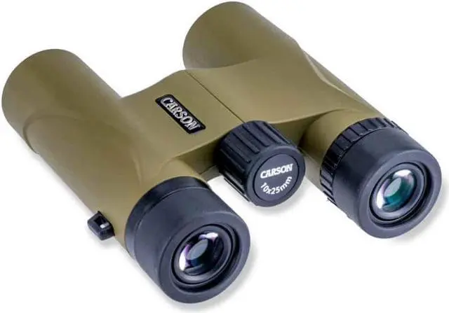Alt view image 7 of 8 - Carson Stinger 10x25mm Compact and Lightweight Binoculars (HW-025),Olive Green